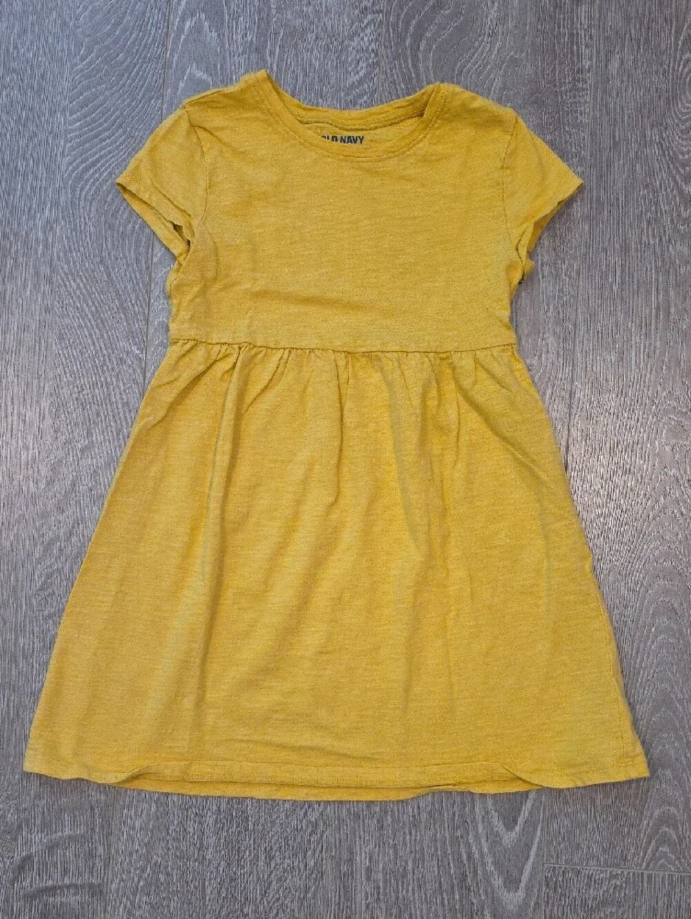 Old Navy Yellow Knit Dress & Pastel Rainbow Stripe Dress